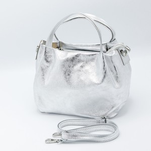 Handbag sliver Shoulder Made in Italy Genuine Leather 2-way