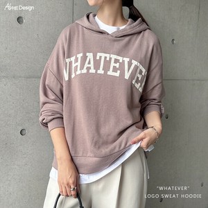 whateverロゴプリント バックスリット ミニ裏毛 スウェット パーカー