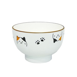 【みけねこ　お椀】茶碗 レンジ・食洗器対応 ねこ雑貨 猫グッズ 日本製 動物  カトラリー キッチンツール