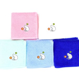 Gauze Handkerchief Mini Cat Embroidered