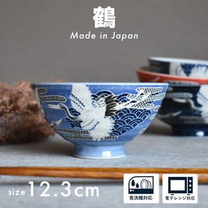 Mino ware Rice Bowl Crane M Made in Japan