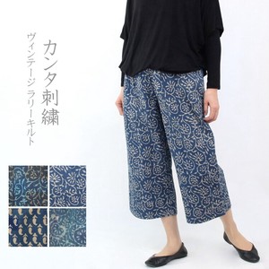 Quilt Dyeing Three-Quarter Length Pants Vintage Embroidery India Quilt