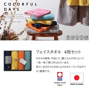 タオル ギフト 今治 日本製 フェイスタオル4枚セット カラフルデイズ