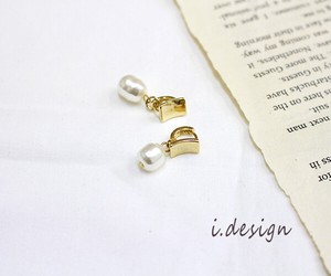 Pierced Earrings Titanium Post Pearl