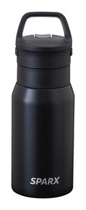 水筒 ステンレス 【SPARX】 ハンドル付　炭酸ボトル 370ml 　ブラック　ASO-370BK   真空 断熱　グロウラー