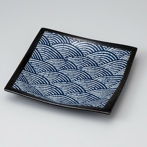 青海波 正角7.5皿 [minoware Mino ware 美濃焼]
