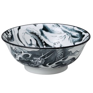 ドラゴン68ラーメン丼 黒 [minoware Mino ware 美濃焼]