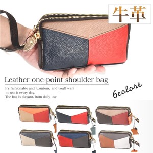 Pouch Lightweight Shoulder Genuine Leather Ladies' Small Case
