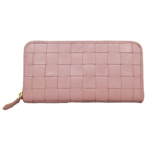 Cow Leather Mesh Long Wallet