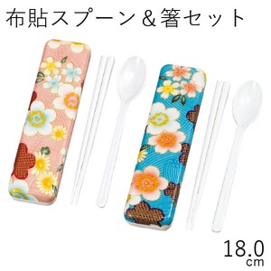 【カトラリー】布貼スプーン&箸セット 加賀桜