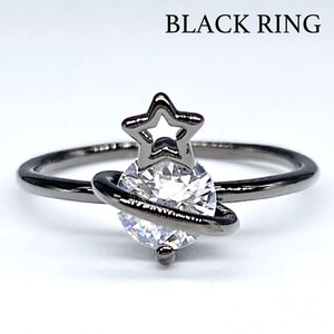 真鍮リング ブラックリング 指輪 エースリング 黒い指輪 星 惑星 アクセサリー N287「2022新作」