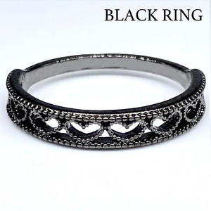 真鍮リング ブラックリング 指輪 エースリング 黒い指輪 ハート 透かし アクセサリー R592「2022新作」