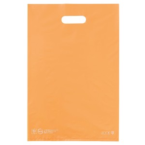 ポリ袋ハード型 カラー オレンジ【無償提供／環境配慮／持ち帰り袋／小判抜き】