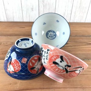 Mino ware Rice Bowl Daruma Pink Pottery Made in Japan