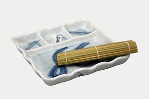 ておこし流水　仕切麺皿（スノコ付）　【日本製　萬古焼】