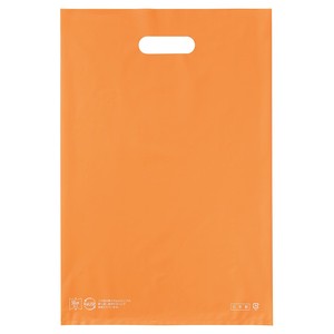 【ベストセラー】カラーポリ袋 持ち帰り袋 ソフトタイプ オレンジ 厚み表記入り 無償提供可能 環境配慮