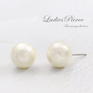 Glitter Pearl Pierced Earring Titanium Post Pearl 12 mm 886