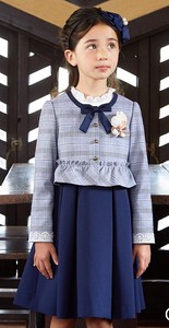 Admission Girl Frill Checkered Pattern Navy Ensemble
