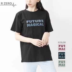 FUTURE MAGICAL英字発泡プリントBIGユニセックスボディ半袖Tシャツ