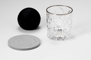 フローズンボール　グラスセット　（ガラス　珪藻土コースター　丸い製氷器　ギフト）