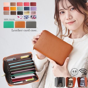 Passbook Case Genuine Leather Prevention Magnetism Ladies Bellows
