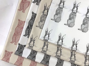 SALE Fabric Panel Made in Japan Animal Rabbit Ring Animal
