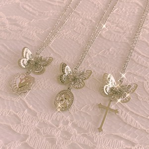 Silver Chain Necklace sliver Butterfly