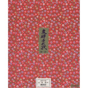 友禅千代紙 37.5×30cm 10枚 秋桜(赤) 日本製 エヒメ紙工