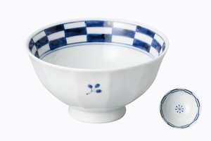 Rice Bowl Arita ware Checkered Made in Japan