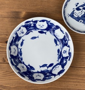 もっとねこまるけ　ウオウオ　反らし型　6.3深皿　【日本製　パスタ皿　深皿　美濃焼】ヤマ吾陶器