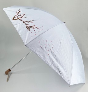 フラワー満開刺繍　エスクール　刺繍　晴雨兼用傘折りたたみ傘