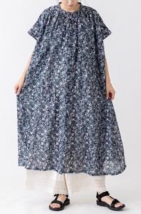 Floral Pattern Gather Short Sleeve One-piece Dress 50 39 50