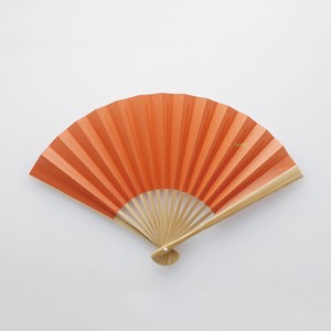 Japanese Fan Hand Fan Compact Orange Made in Japan