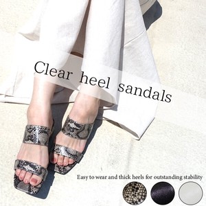 Sandals Square-toe Low-heel Clear