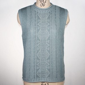 Vest/Gilet Knitted Vest Aran Pattern Made in Japan