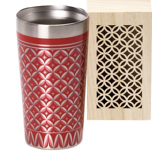Cup/Tumbler Red Cloisonne with Wooden Box 2-layers