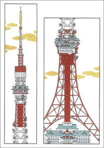 絵はがき　山口晃〈東京タワー〉