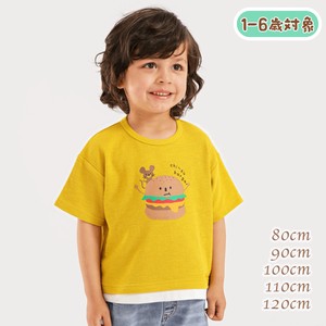 食べ物シリーズ ハンバーガー Tシャツ 子供Tシャツ トップス カットソー キッズ ベビー服 ジュニア 半袖