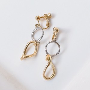 Clip-On Earrings Gold Post Bicolor