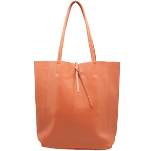 Tote Bag Pink Genuine Leather Orange