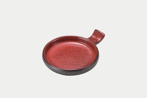 赤釉　レスト小皿　【日本製　美濃焼　磁器】