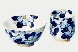 陶彩「リファイン」藍の花　恵みセット　【日本製　瀬戸焼　陶器】