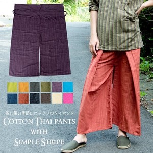 Stripe Weaving Cotton Pants