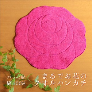 Towel Handkerchief rose 100% Flower Japanese Craft Petit Gift
