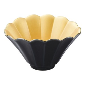 黒釉ゴールド菊型3.8小鉢[小付　和食器　業務用食器　美濃焼 ]