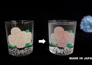 Mino ware Cup/Tumbler Rock Glass Hydrangea Made in Japan