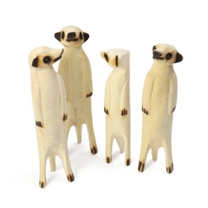 【再入荷】木彫動物 ミーアキャット　ミニ