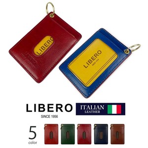 全5色 LIBERO リベロ 日本製 イタリアンレザー バイカラー パスケース 定期入れ 本革 リアルレザー(la-025)