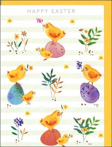 グリーティングカード イースター「エッグに乗った鳥」 メッセージカード イラスト