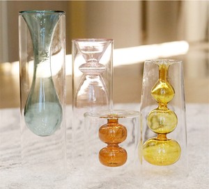シンプルでクリエイティブなガラスの花瓶 YMA412